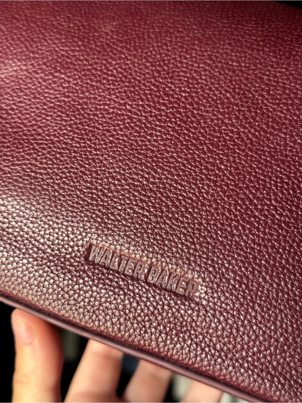 NEW Walter Baker Burgundy Pebbled Leather Jagger Crossbody Handbag - Picture 5 of 6